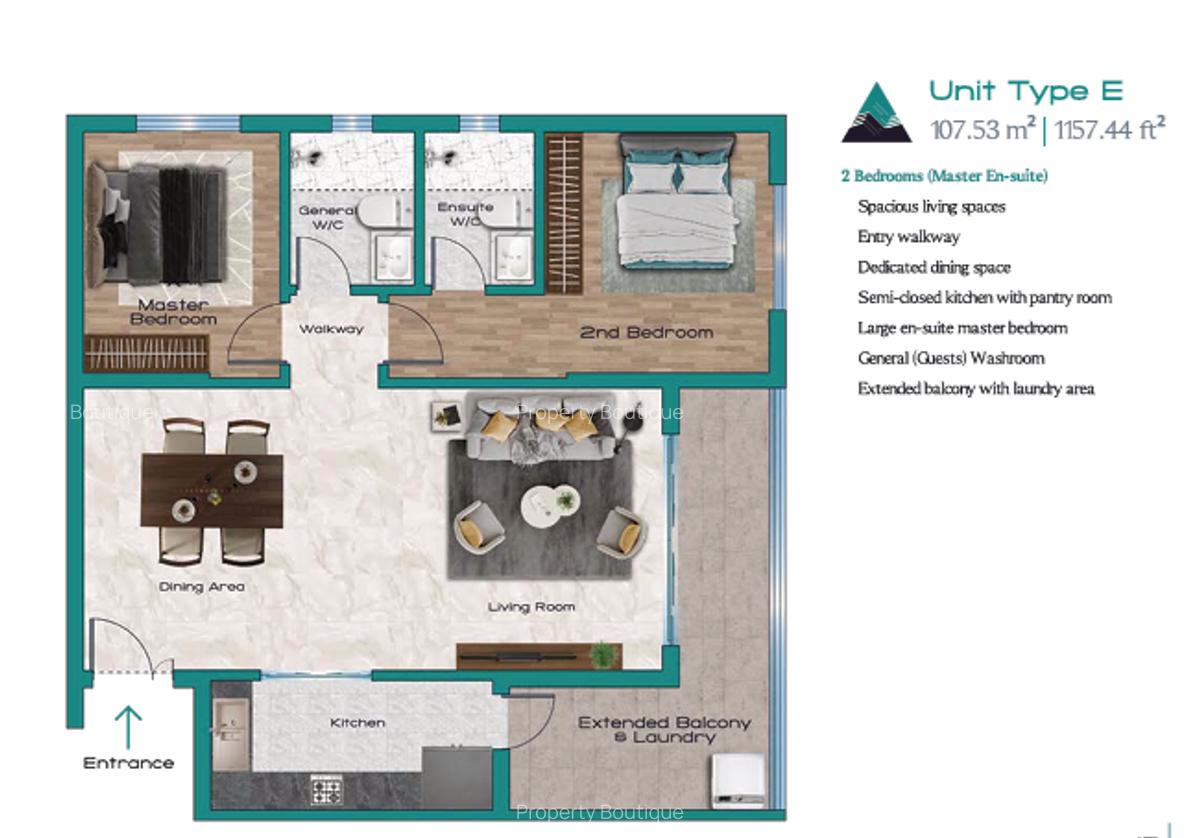 2 Bed Apartment with En Suite in Kilimani - 12