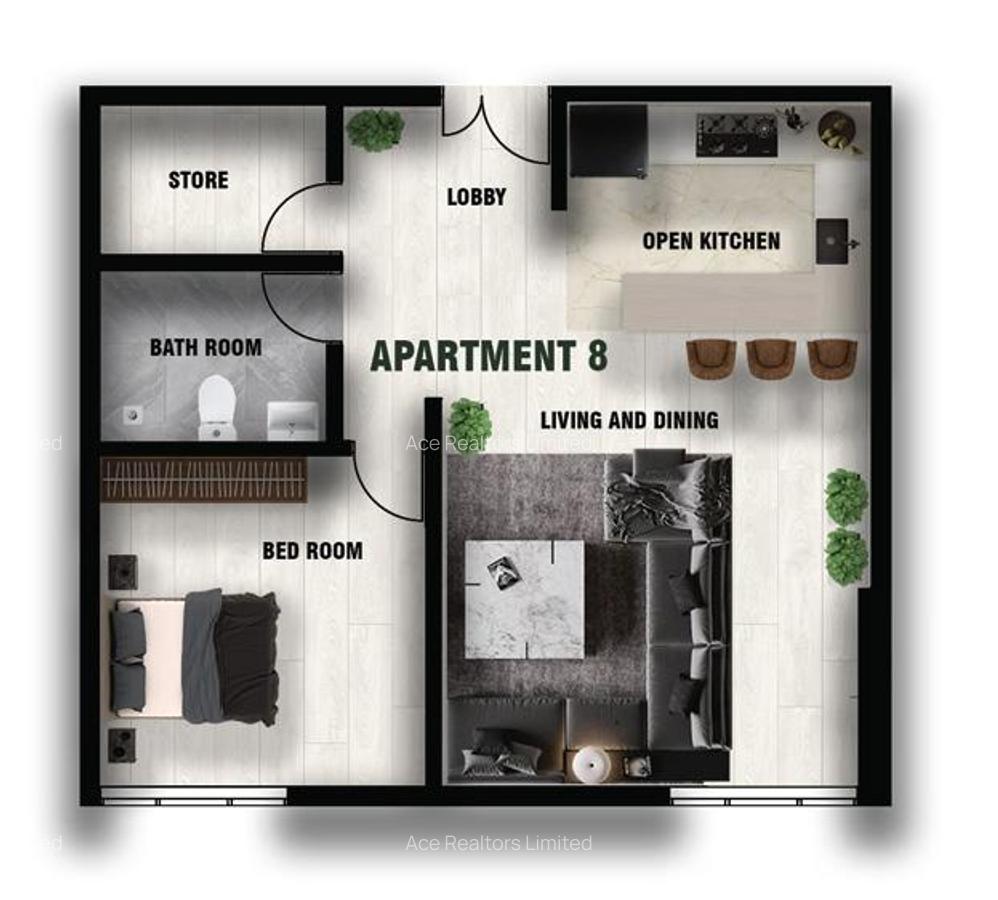 Studio Apartment with En Suite at Ring Road Westlands - 1