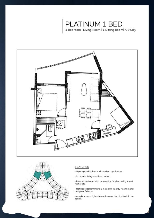 1 Bed Apartment with Swimming Pool at Riverside Drive - 3