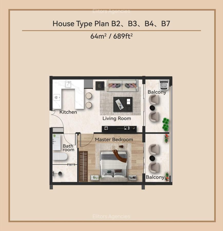 1 Bed Apartment with En Suite at Vihiga Riad - 2