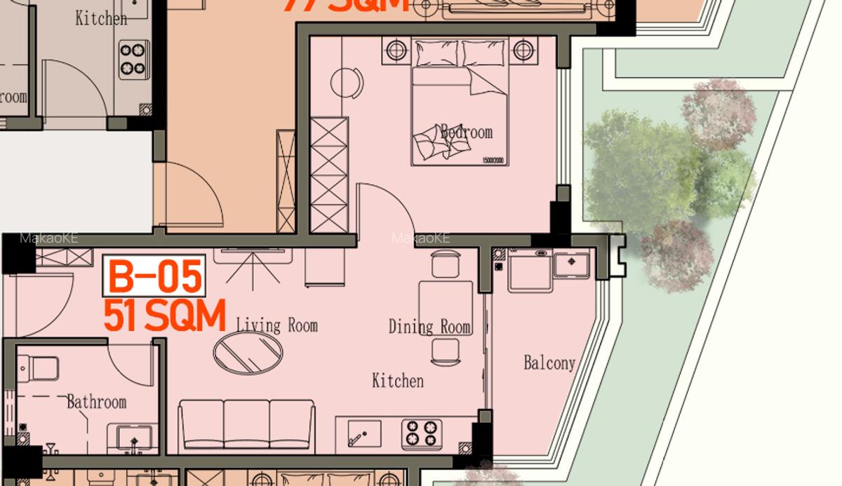 1 Bed Apartment with Swimming Pool in Kilimani - 1