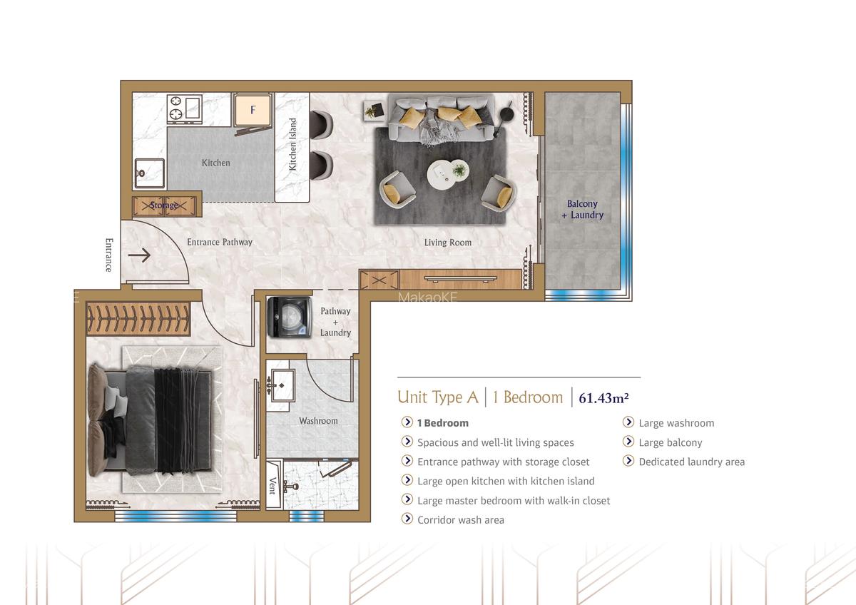 1 Bed Apartment with En Suite in Kilimani - 1