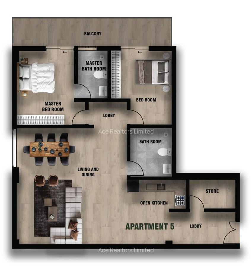 1 Bed Apartment with En Suite at Rhapta Road - 2