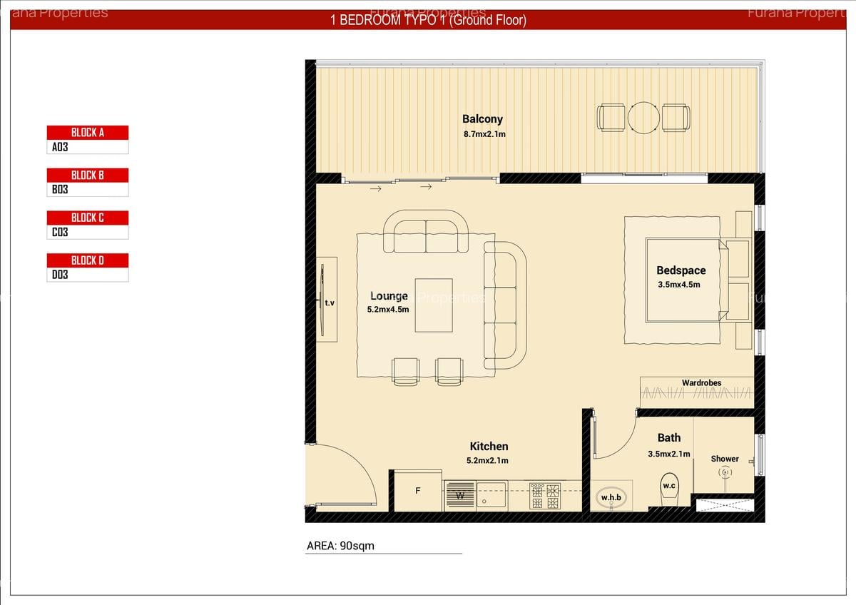 Serviced 1 Bed Apartment with Swimming Pool in Diani - 6