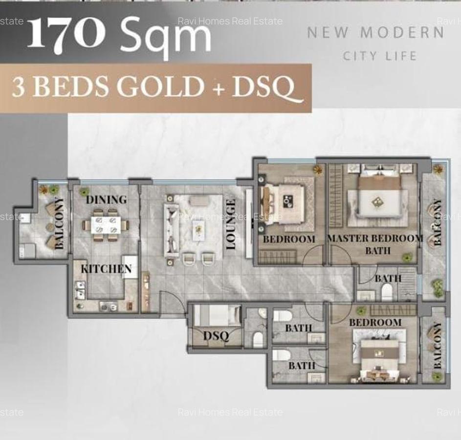 3 Bed Apartment with Swimming Pool at Mogotio Road - 1