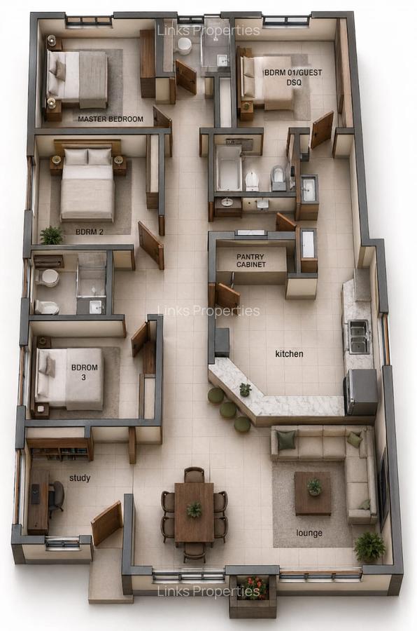3 Bed Townhouse with En Suite at Gataka Road - 2