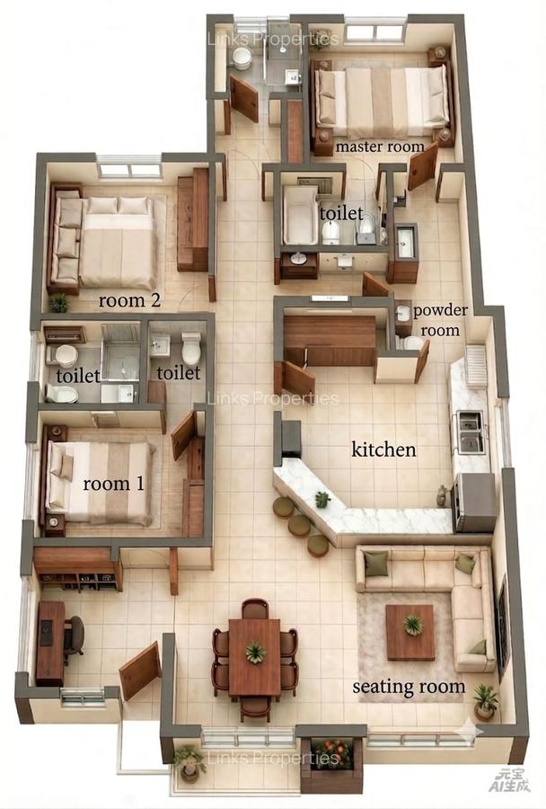 3 Bed Townhouse with En Suite at Gataka Road - 15