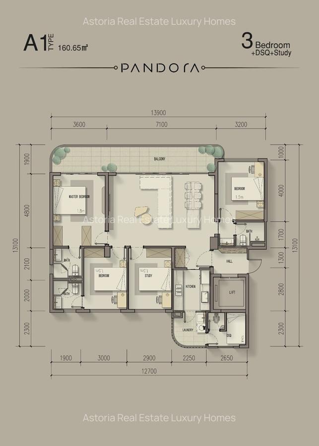 4 Bed Apartment with En Suite at 2026-161 4 Bed - 8