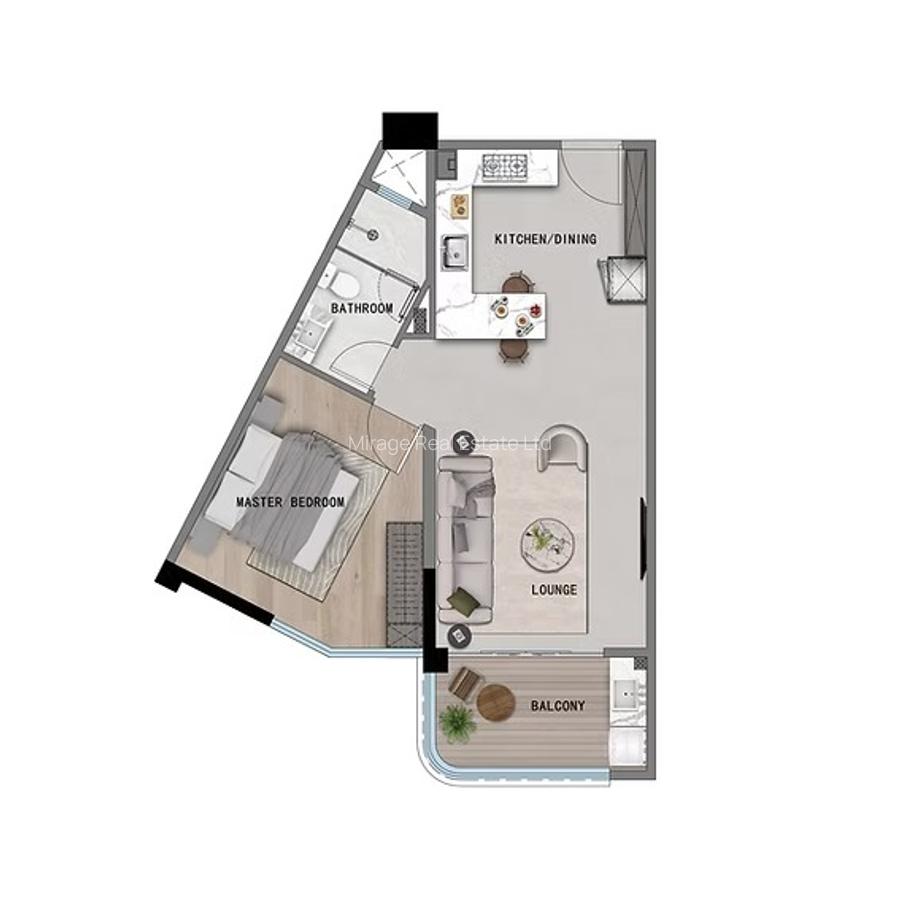 1 Bed Apartment with Swimming Pool in Riverside - 3