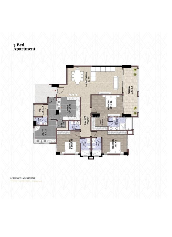 3 Bed Apartment with En Suite at 2026-401 3 Bed - 18