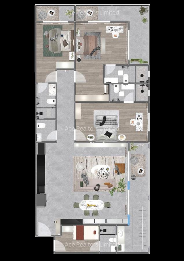 3 Bed Apartment with En Suite at Kilimani - 1