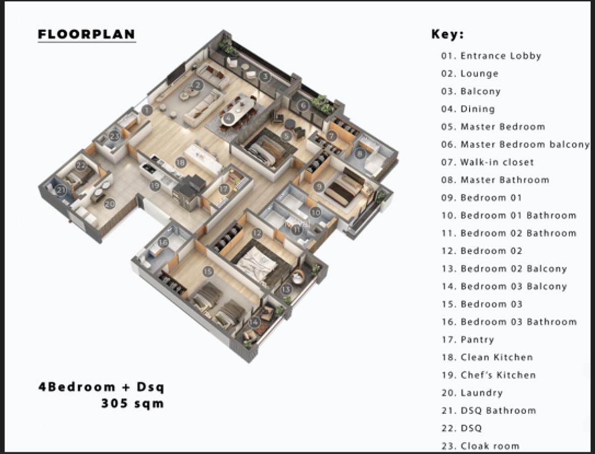 Serviced 4 Bed Apartment with En Suite in Kizingo - 1