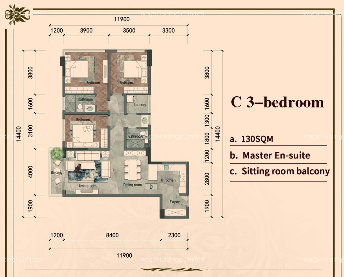 Serviced 3 Bed Apartment with En Suite in Riara Road - 1