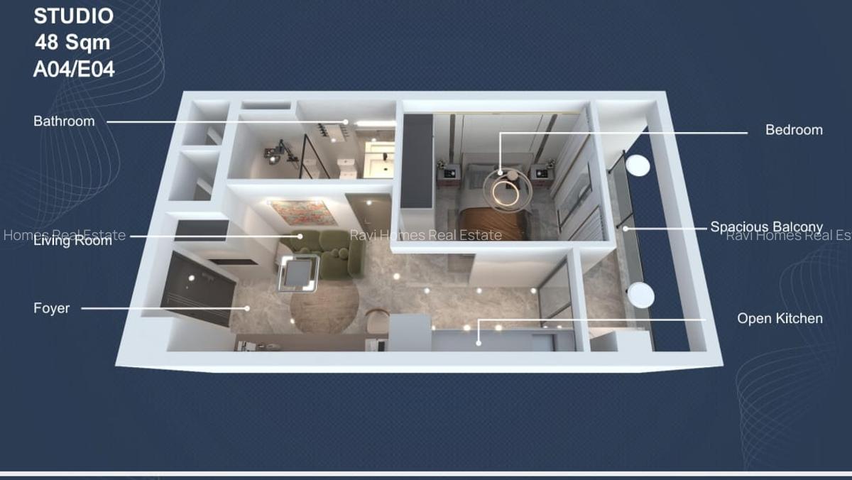 Studio Apartment with Swimming Pool at Ring Road Parklands - 3