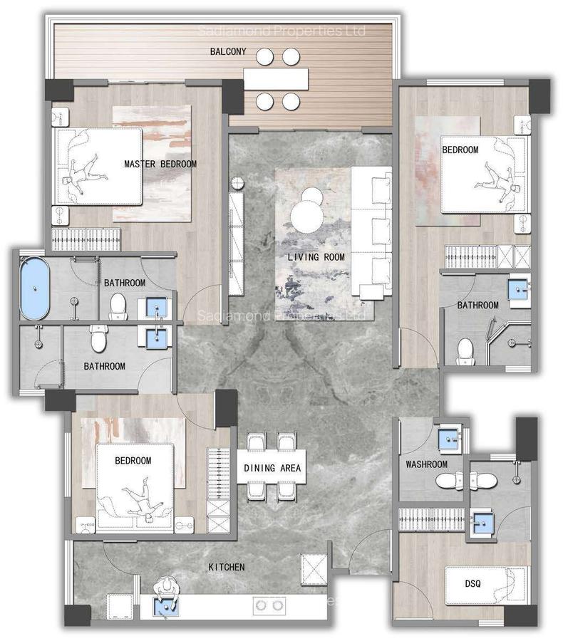 3 Bed Apartment with En Suite in Brookside - 3