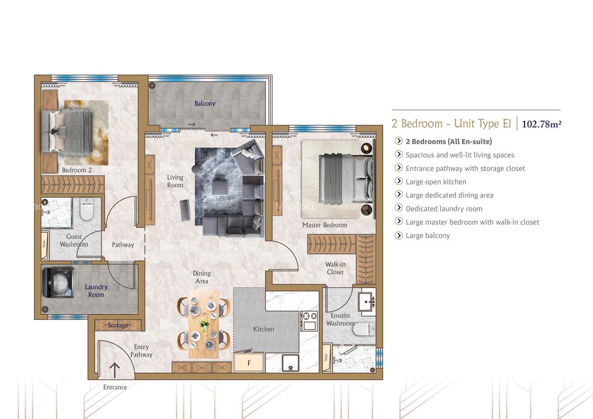 2 Bed Apartment with En Suite in Kilimani - 5