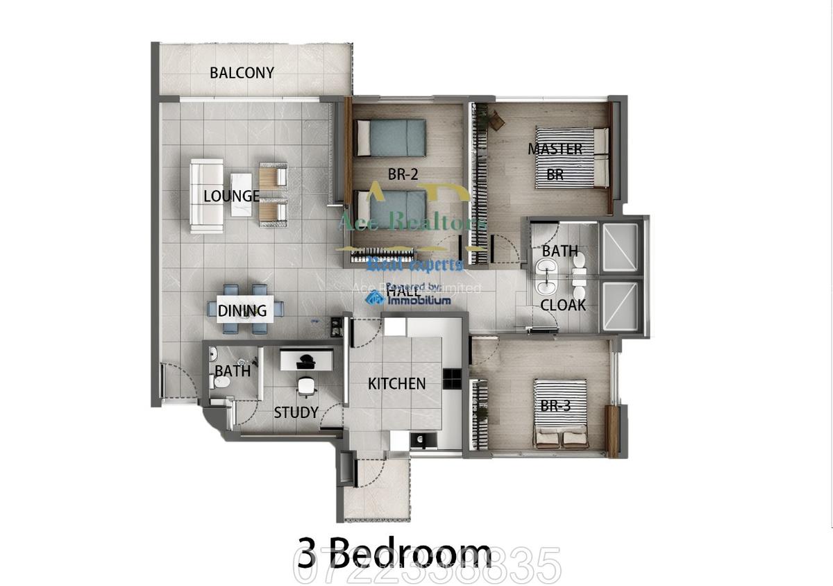 3 Bed Apartment with En Suite at Riara Gardens Road Kilimani Nairobi - 6