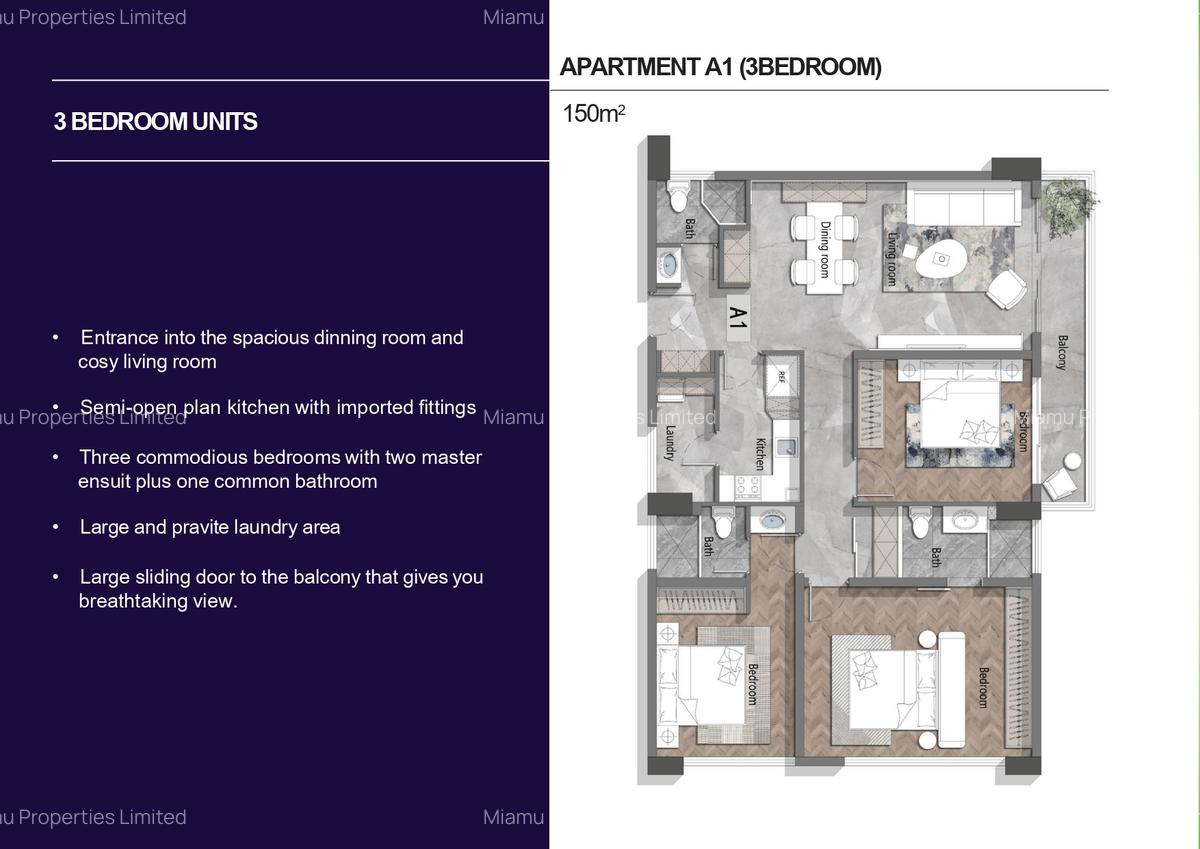 1 Bed Apartment with En Suite at Mbaazi Road - 1