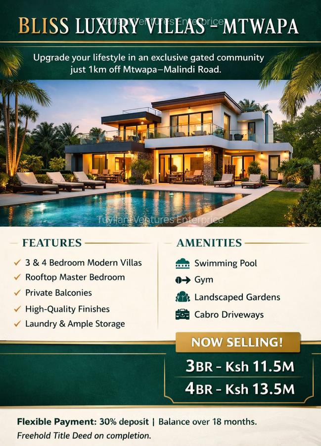 4 Bed Villa with En Suite at Mtwapa Kilifi County - 1