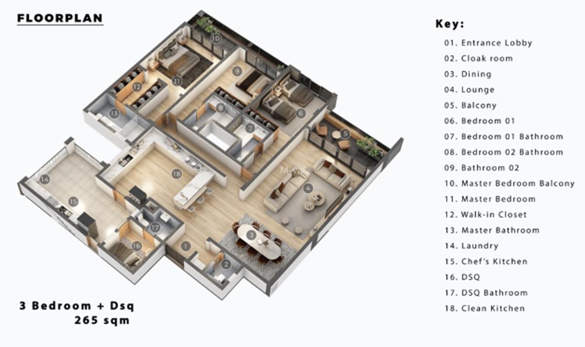 Serviced 3 Bed Apartment with En Suite in Kizingo - 1