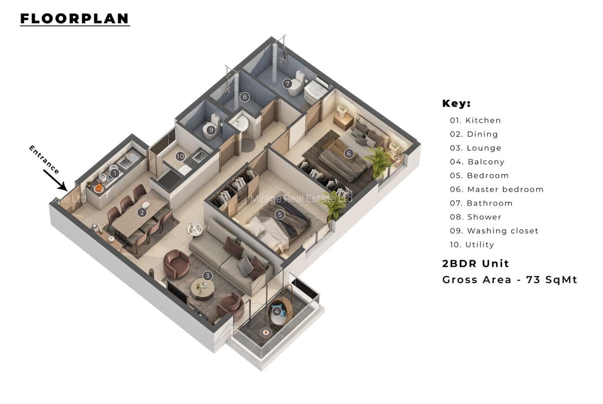 2 Bed Apartment with Swimming Pool in Garden Estate - 9