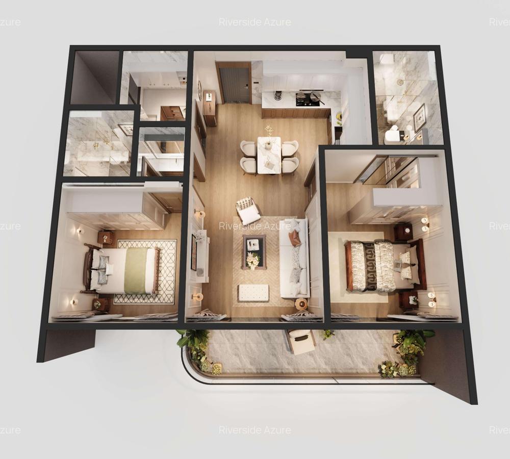 Serviced 1 Bed Apartment with En Suite at Riverside - 3