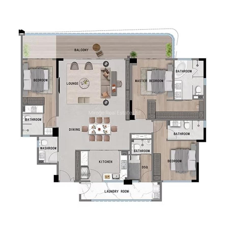 3 Bed Apartment with Swimming Pool in Riverside - 2