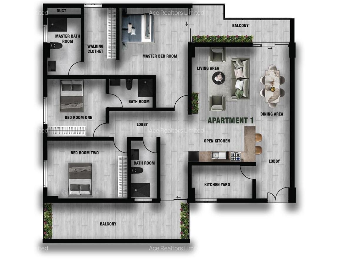 3 Bed Apartment with En Suite at Sports Road - 3