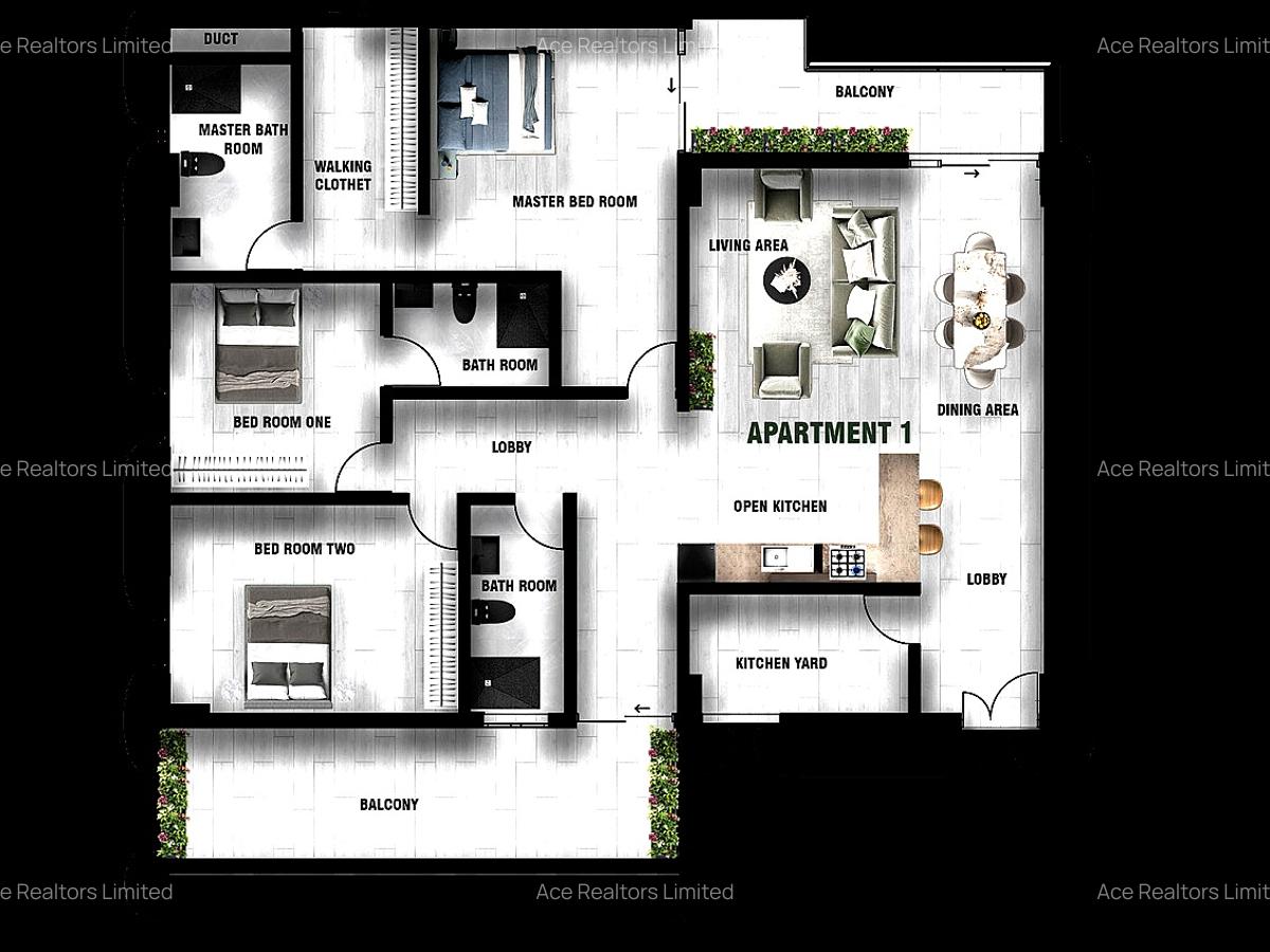 3 Bed Apartment with En Suite at Sports Road - 1