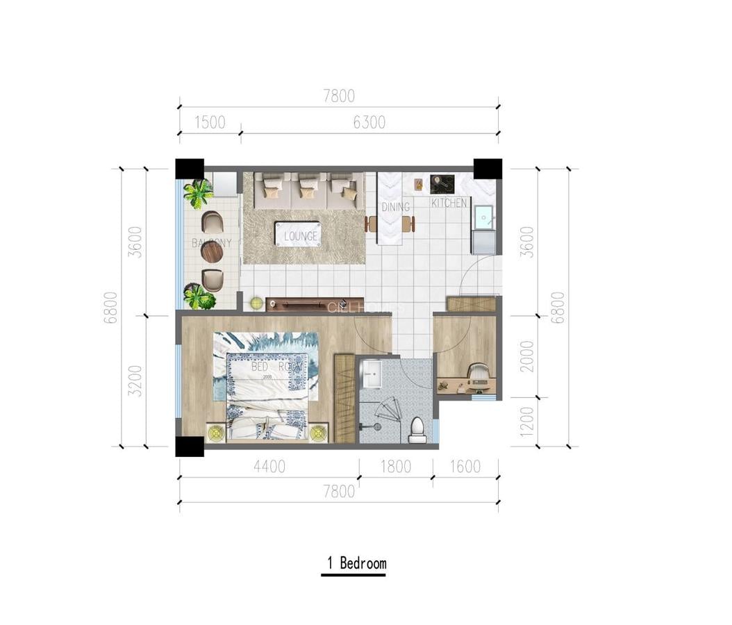 1 Bed Apartment with Swimming Pool in Riverside - 7
