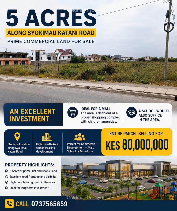 5 ac Commercial Land at Katani Syokimau Road - 5