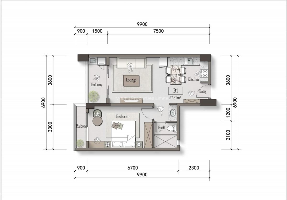 1 Bed Apartment with En Suite at Muthithi Road - 5
