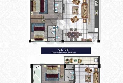 2 Bed Apartment with En Suite in Kilimani