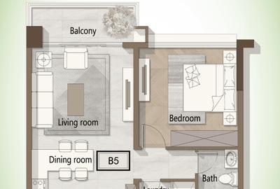 Serviced 1 Bed Apartment with Swimming Pool at George Padmore Road