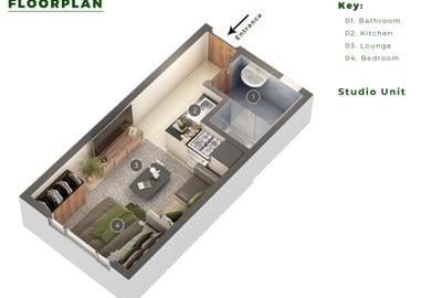 Studio Apartment with Swimming Pool in Riruta - 2