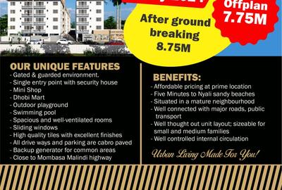 Serviced 3 Bed Apartment with En Suite at Nyali Mombasa