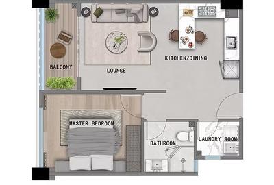 1 Bed Apartment with Swimming Pool in Riverside - 2
