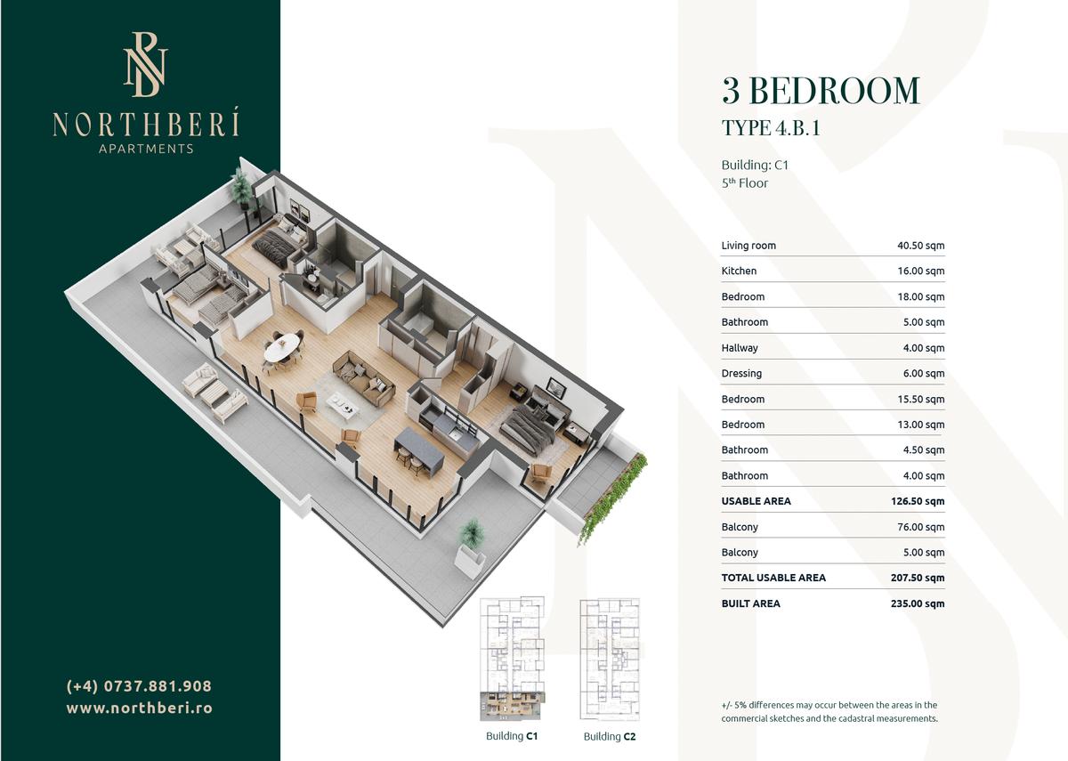 Northberi Apartments, zona Băneasa, București - 1