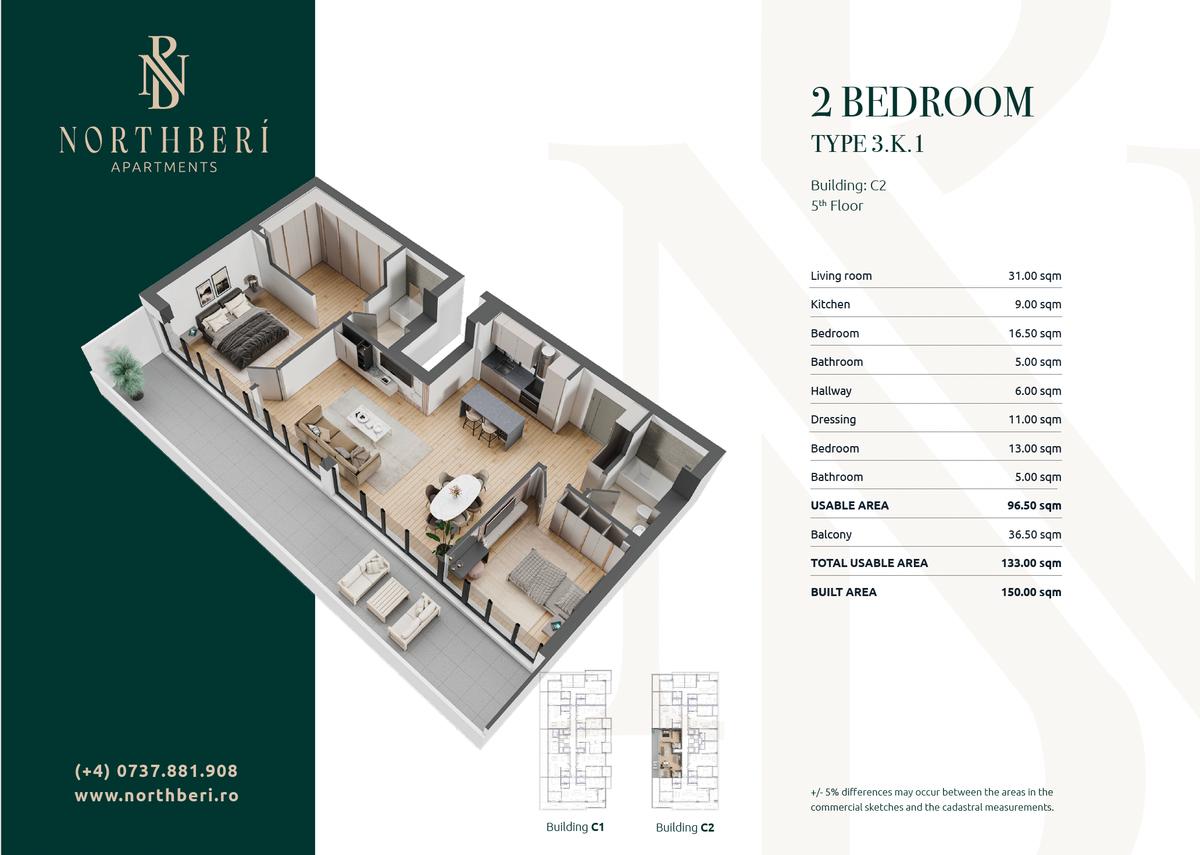 Northberi Apartments, zona Băneasa, București - 16