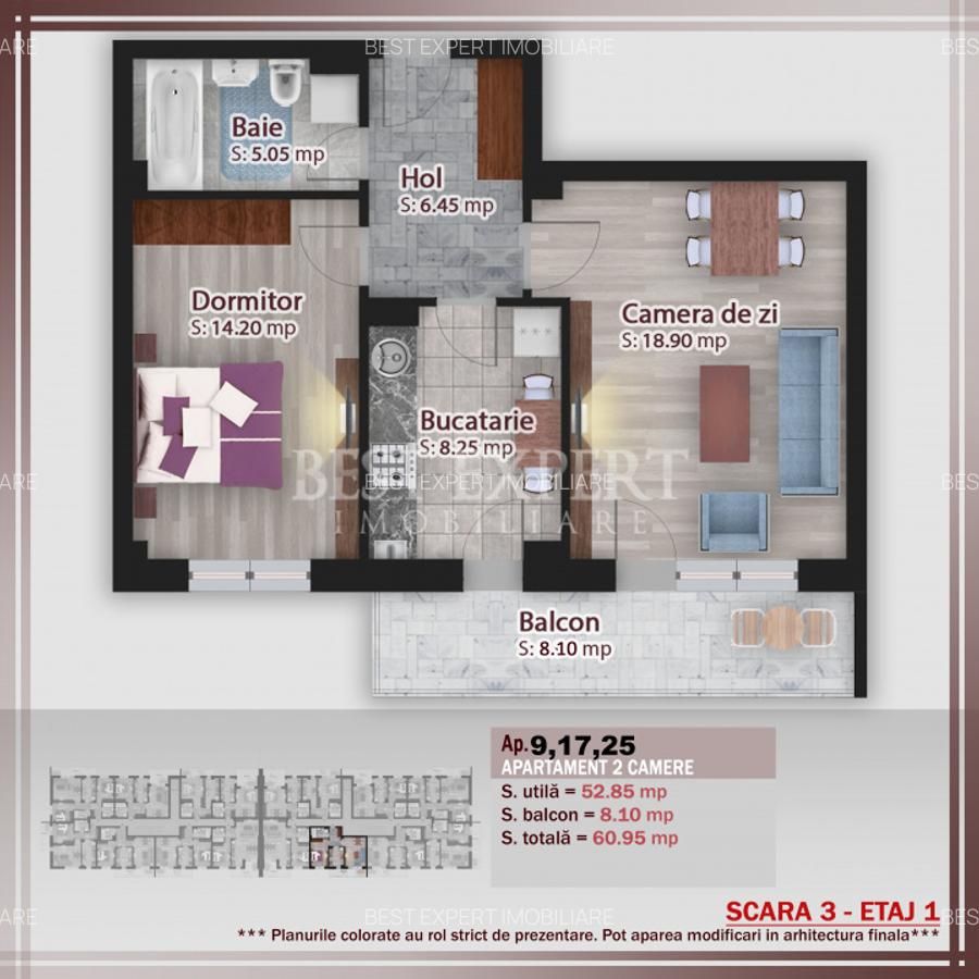 Living area of Apartament 2 bedroom in theodor pallady