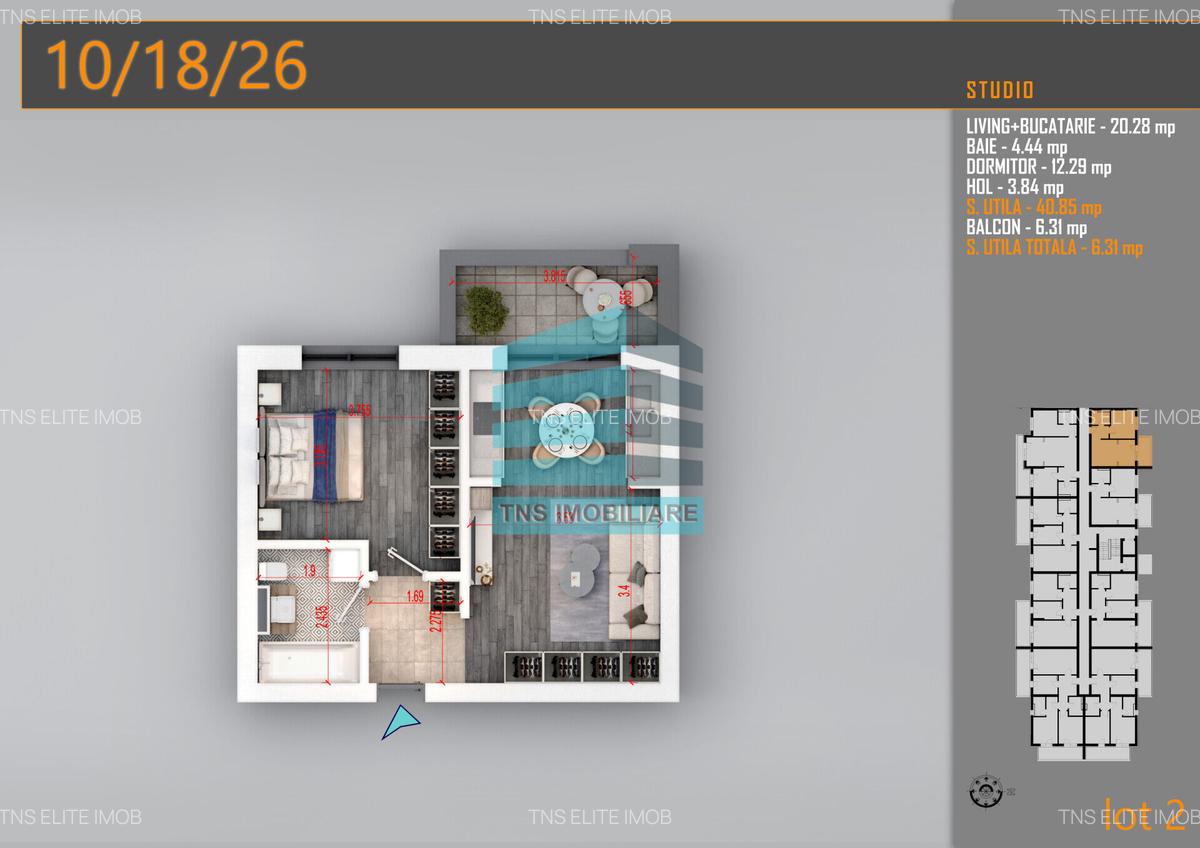 Main view of Apartament 2 bedroom in titan
