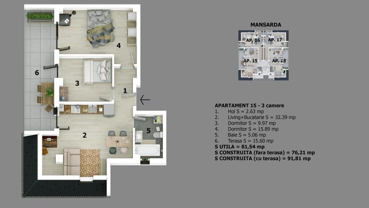 Apartament 3 camere pe strada Oasului in bloc de 1-2-3 camere. Dezvoltator. - 1