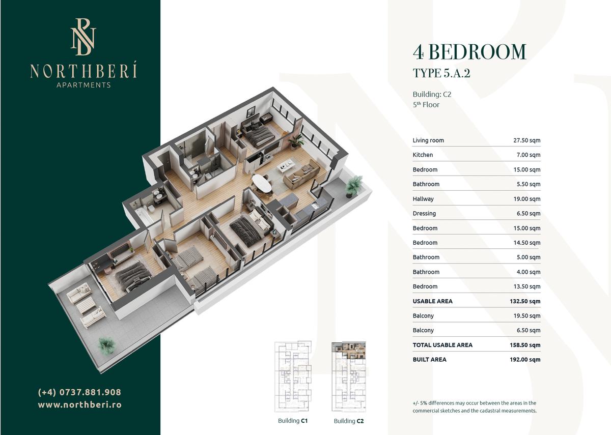 Northberi Apartments, zona Băneasa, București - 14