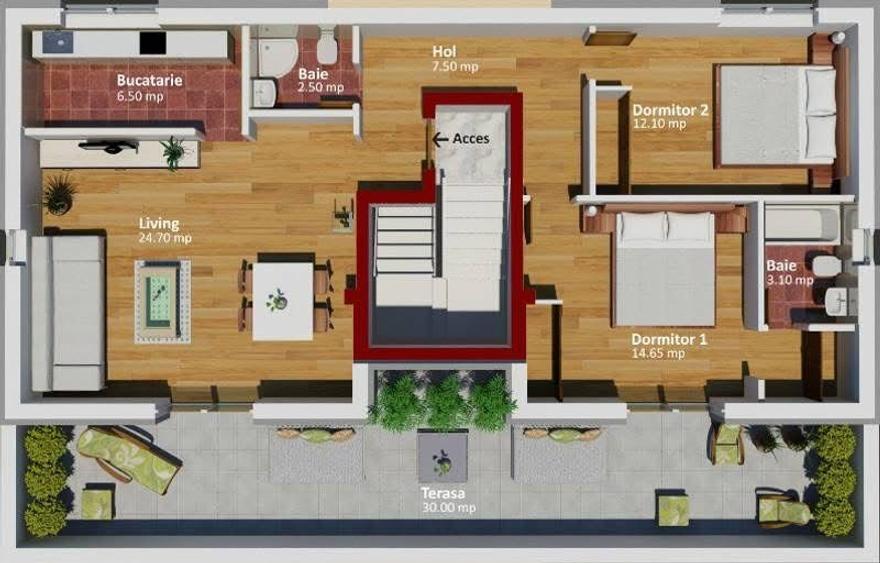 3 camere Penthouse Lectorului Terasa Bucureștii Noi Chitilla bloc 2018