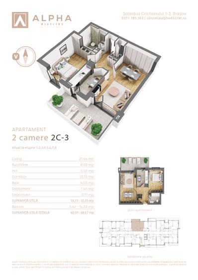 Apartament 2 camere Alpha Distrikt Brasov
