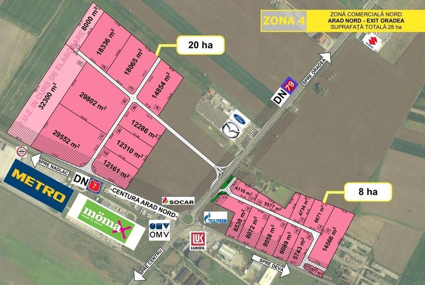 Teren extravilan industrial cu expunere potențiala Centura Arad