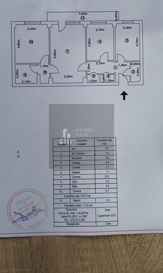 Apartament 3 camere decomandat 13 Septembrie