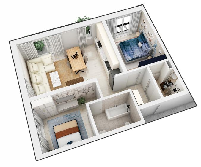 Apartament la cheie 61 mp utili, balcon 6mp, Calea Surii Mici-Magnolia