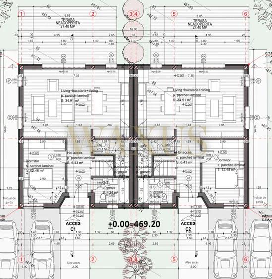 Duplex Semifinisat - 5 camere - 120mp - 375mp ST - Chinteni