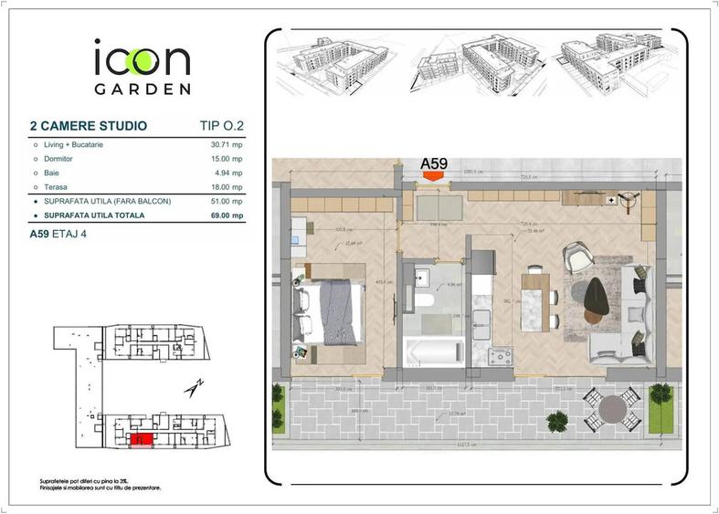Apartament 2 camere - ICON GARDEN - zona Moșilor